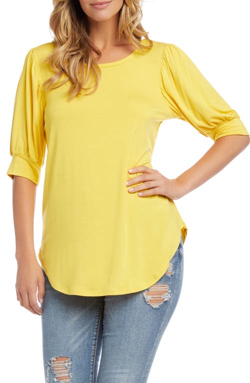 Karen Kane Karen Kane Shirred Sleeve Shirttail Hem Jersey Top