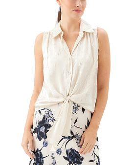 Karen Kane Karen Kane Sleeveless Tie Front Shirt