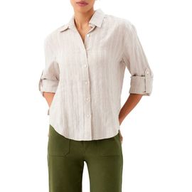 Karen Kane Karen Kane Stripe Linen Button-Up Shirt