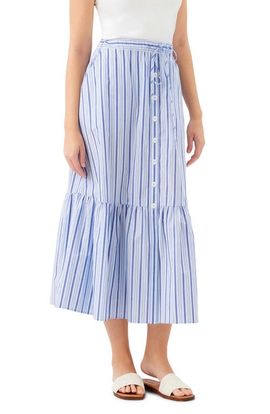 Karen Kane Karen Kane Stripe Tiered Cotton Skirt