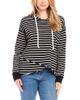 Karen Kane Karen Kane Striped Asymmetric Hem Hooded Sweatshirt - 1