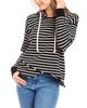 Karen Kane Karen Kane Striped Asymmetric Hem Hooded Sweatshirt - 3