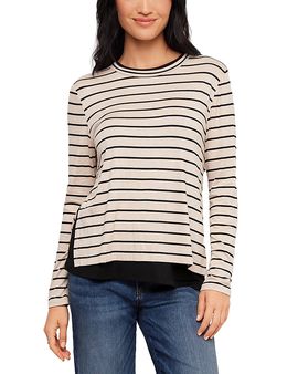 Karen Kane Karen Kane Striped Long Sleeve Side Slit Top