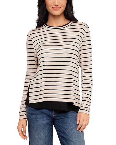 Karen Kane Karen Kane Striped Long Sleeve Side Slit Top