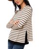 Karen Kane Karen Kane Striped Long Sleeve Side Slit Top - 3