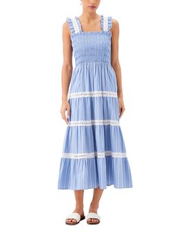 Karen Kane Karen Kane Striped Tiered Midi Dress