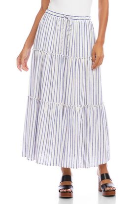 Karen Kane Karen Kane Tiered Stripe Midi Skirt
