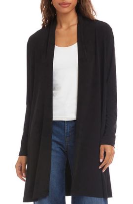 Karen Kane Karen Kane Travel Jersey Open Front Side Zip Cardigan