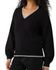 Karen Kane Karen Kane Varsity V-Neck Contrast Stitch Sweater - 3