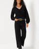 Karen Kane Karen Kane Varsity V-Neck Contrast Stitch Sweater - 4