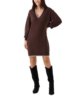 Karen Kane Karen Kane Varsity V Neck Sweater Dress