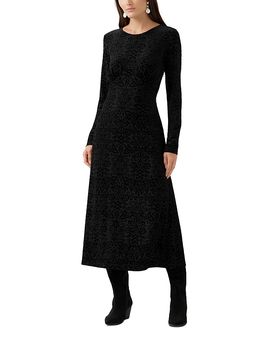 Karen Kane Karen Kane Velvet Burnout Long Sleeve Midi Dress