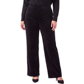 Karen Kane Karen Kane Velvet Ribbed High Waist Wide Leg Pants