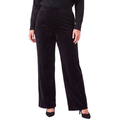 Karen Kane Karen Kane Velvet Ribbed High Waist Wide Leg Pants