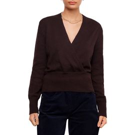Karen Kane Karen Kane Wrap Front Cotton Blend Sweater