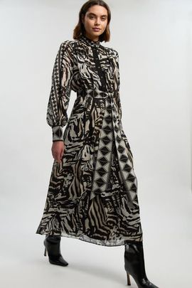Karen Millen Karen Millen Animal Print Maxi Dress 