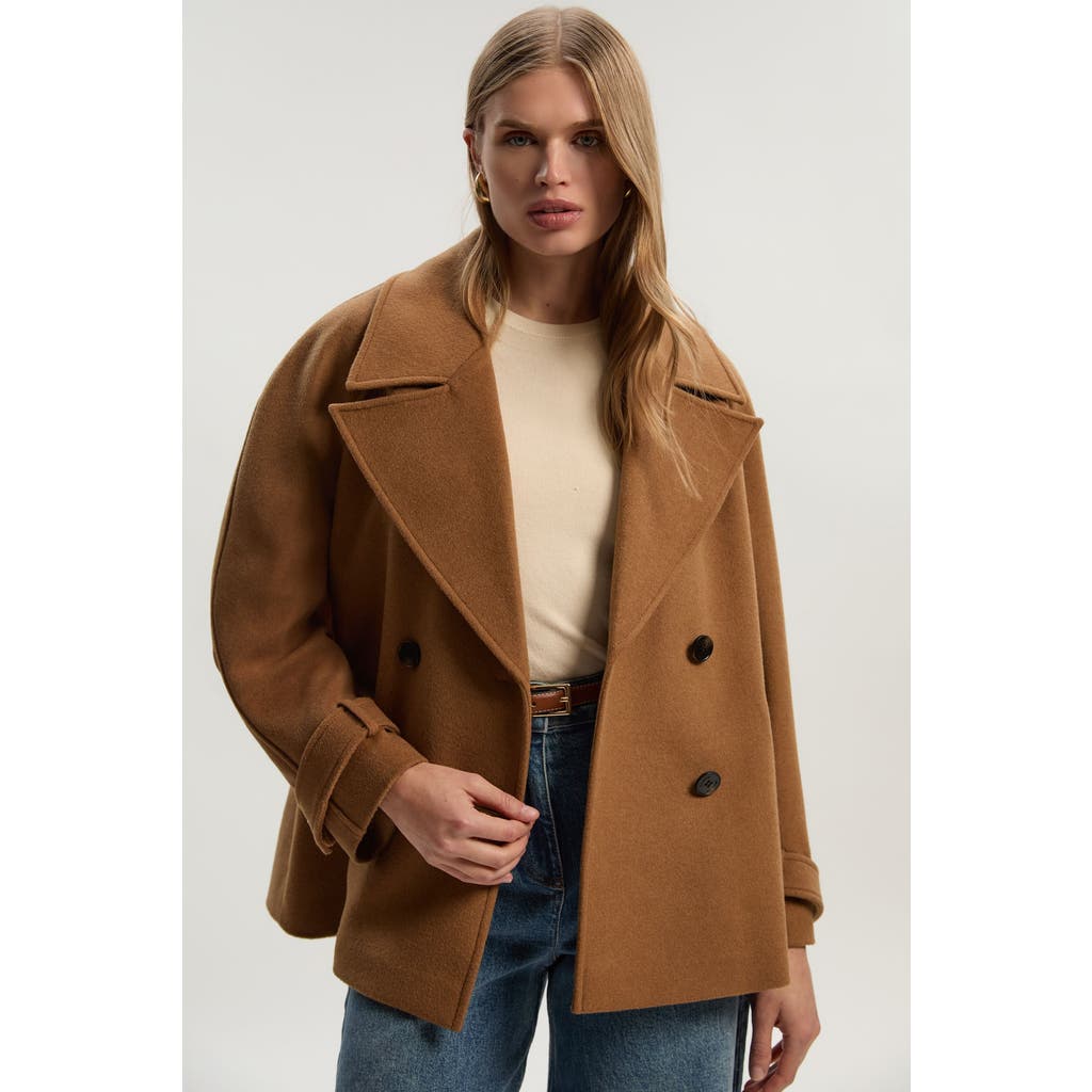 Karen Millen Karen Millen Brushed Wool Double Breasted Short Coat