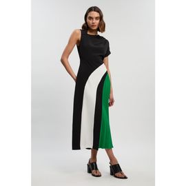 Karen Millen Karen Millen Colour Block Pleated Midi Dress