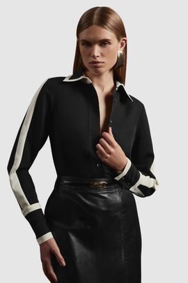 Karen Millen Karen Millen Colour Block Twill Woven Shirt