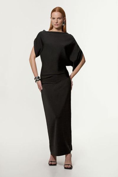 Karen Millen Karen Millen Dropped Waist Asymmetric Maxi Dress