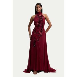Karen Millen Karen Millen Embellished Halter Maxi Dress