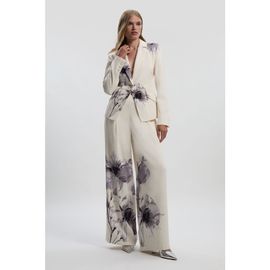 Karen Millen Karen Millen Floral Crepe Single Breasted Blazer