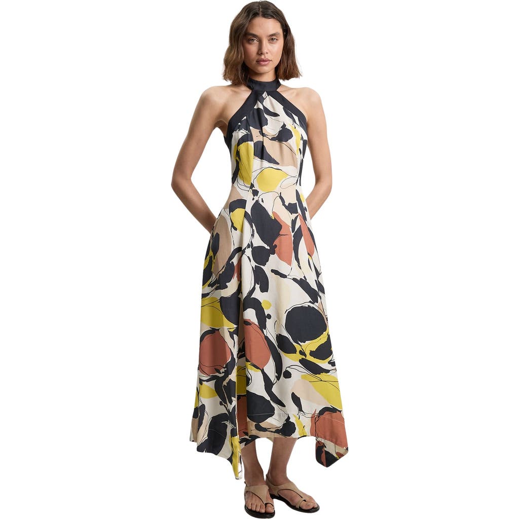 Karen Millen Karen Millen Petite Abstract Print Halter Maxi Dress