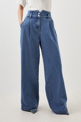 Karen Millen Karen Millen Petite Denim Wide Leg Pants
