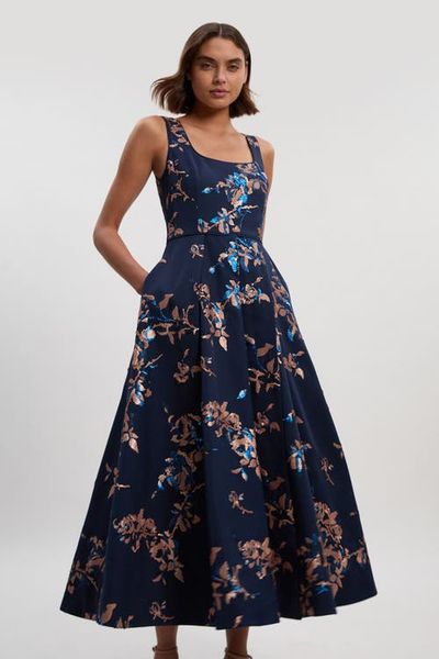 Karen Millen Karen Millen Petite Satin Sequin Prom Dress