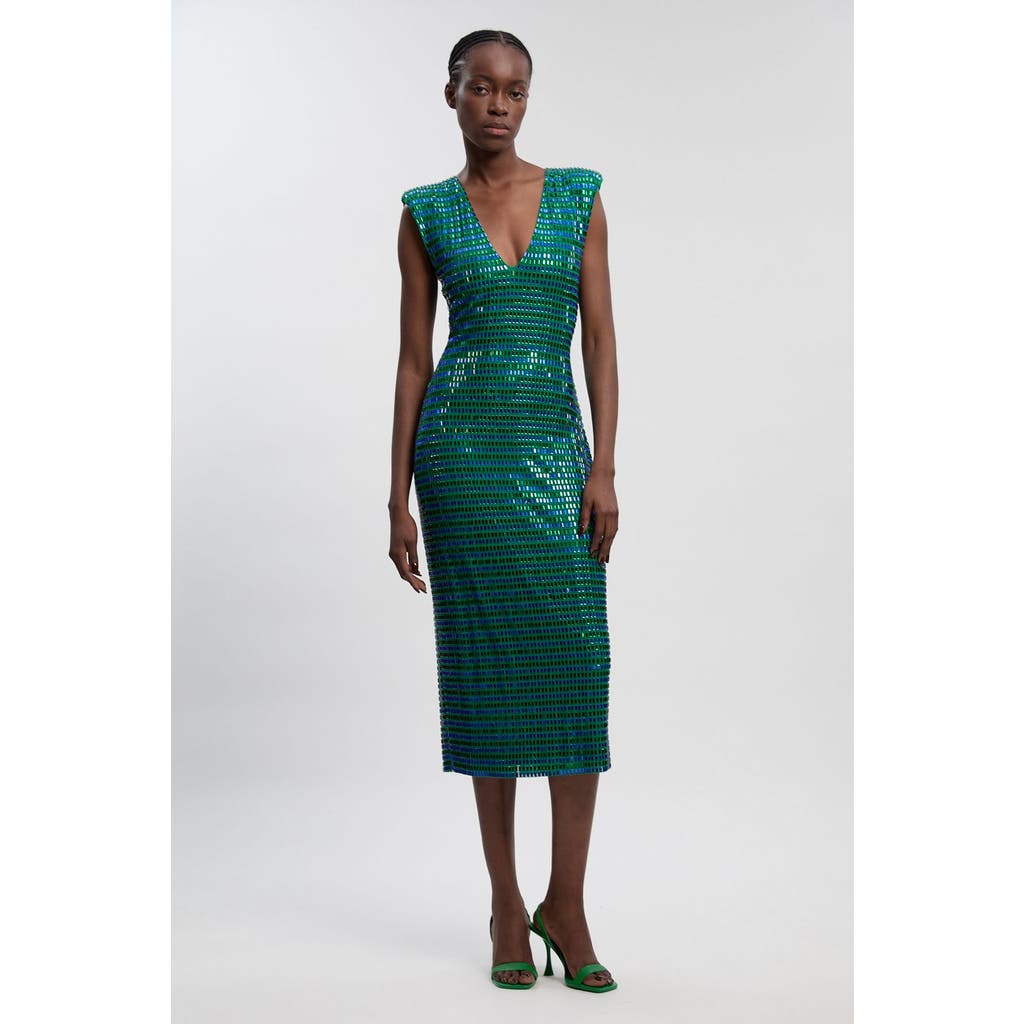 Karen Millen Karen Millen Plunge V-Neck Sleeveless Midi Dress