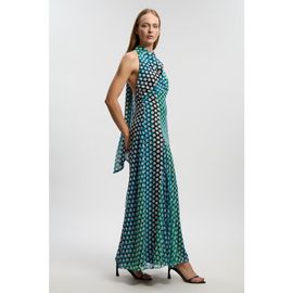 Karen Millen Karen Millen Polka Dot Halter Pleated Maxi Dress