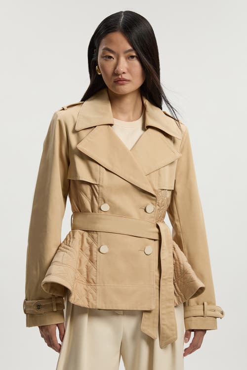 Karen Millen Karen Millen Quilted Padded Peplum Short Trench Coat