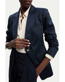 Karen Millen Karen Millen Tailored Linen Single Breasted Blazer