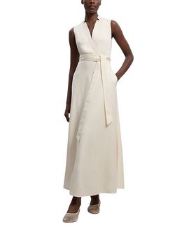 Karen Millen Karen Millen Tailored Linen Wrap Maxi Dress
