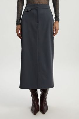 Karen Millen Karen Millen Tailored Twill Pencil Maxi Skirt