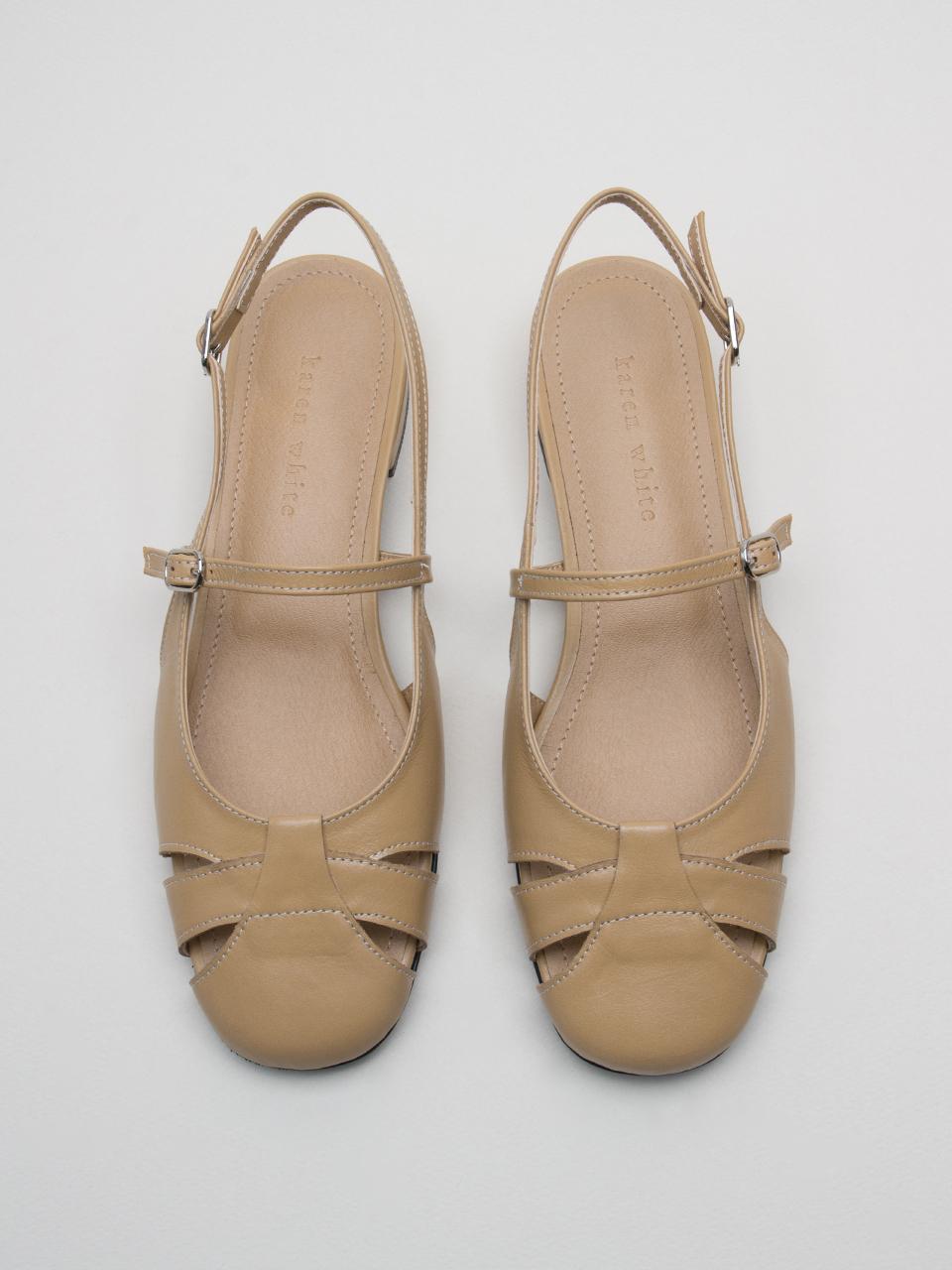karen white Fluffy Slingback Pumps 2cm