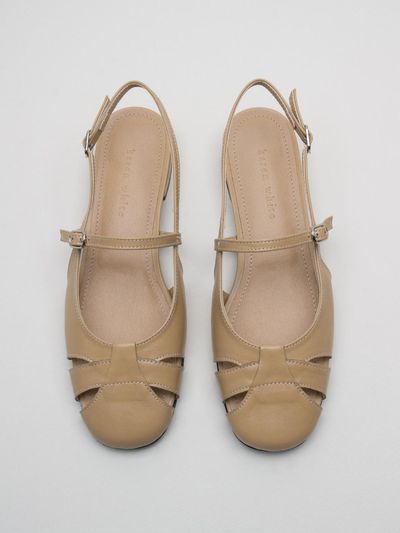 karen white Fluffy Slingback Pumps 2cm