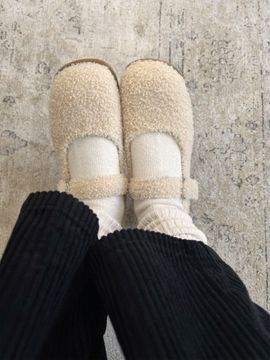 karen white Fur Mary Jane Flat kw2351 3cm
