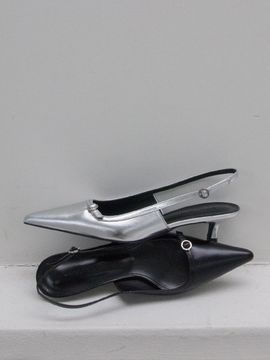 karen white Leather Pointed Toe Slingback Shoes (kw2814)