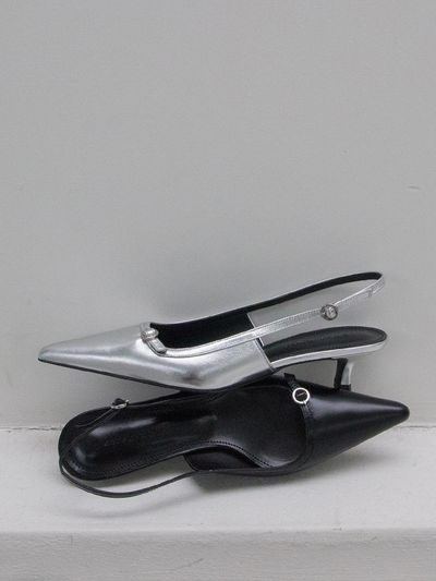 karen white Leather Pointed Toe Slingback Shoes (kw2814)