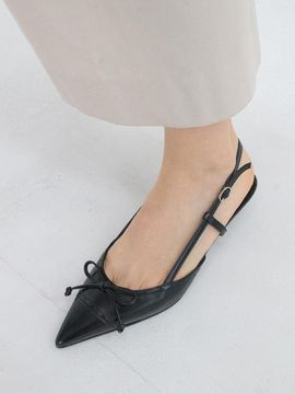 karen white Leather Slingback Ribbon Punching Shoes (KW2818)