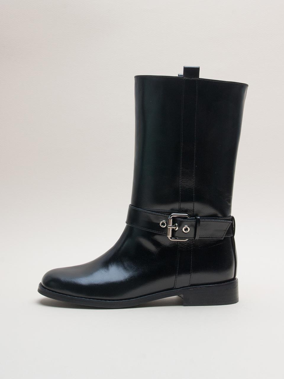 karen white Retro Leather Classic Strap Half Boots (KW2755)