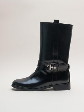 karen white Retro Leather Classic Strap Half Boots (KW2755)