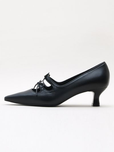 karen white Roar Sheep Leather Ribbon Pumps (5cm)
