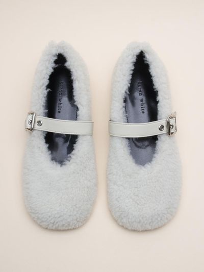 karen white Winter Sheepskin Leather 2cm Flats (kw2750)