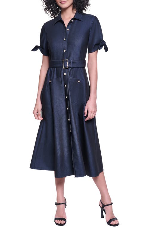 KARL LAGERFELD KARL LAGERFELD Belted Short Sleeve Midi Shirtdress