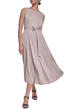 KARL LAGERFELD KARL LAGERFELD Belted Sleeveless Midi Dress