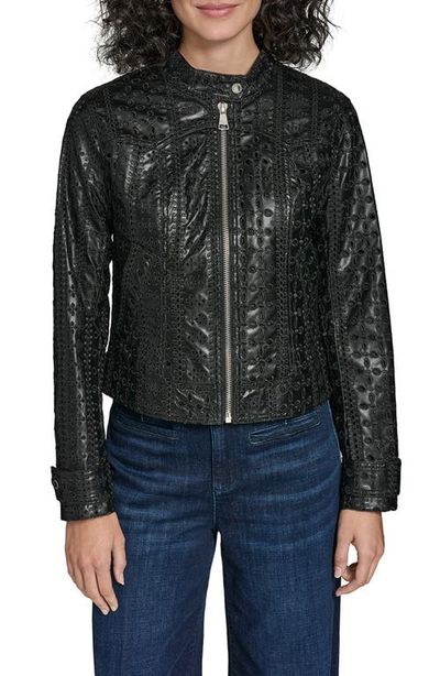 KARL LAGERFELD KARL LAGERFELD Eyelet Faux Leather Jacket