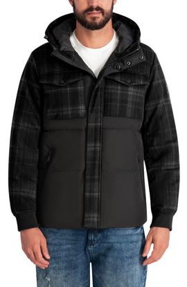 KARL LAGERFELD KARL LAGERFELD Mixed Media Puffer Jacket