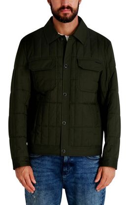 KARL LAGERFELD KARL LAGERFELD Quilted Herringbone Shirt Jacket